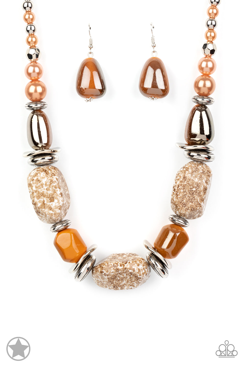 . In Good Glazes - Brown Blockbuster Necklace