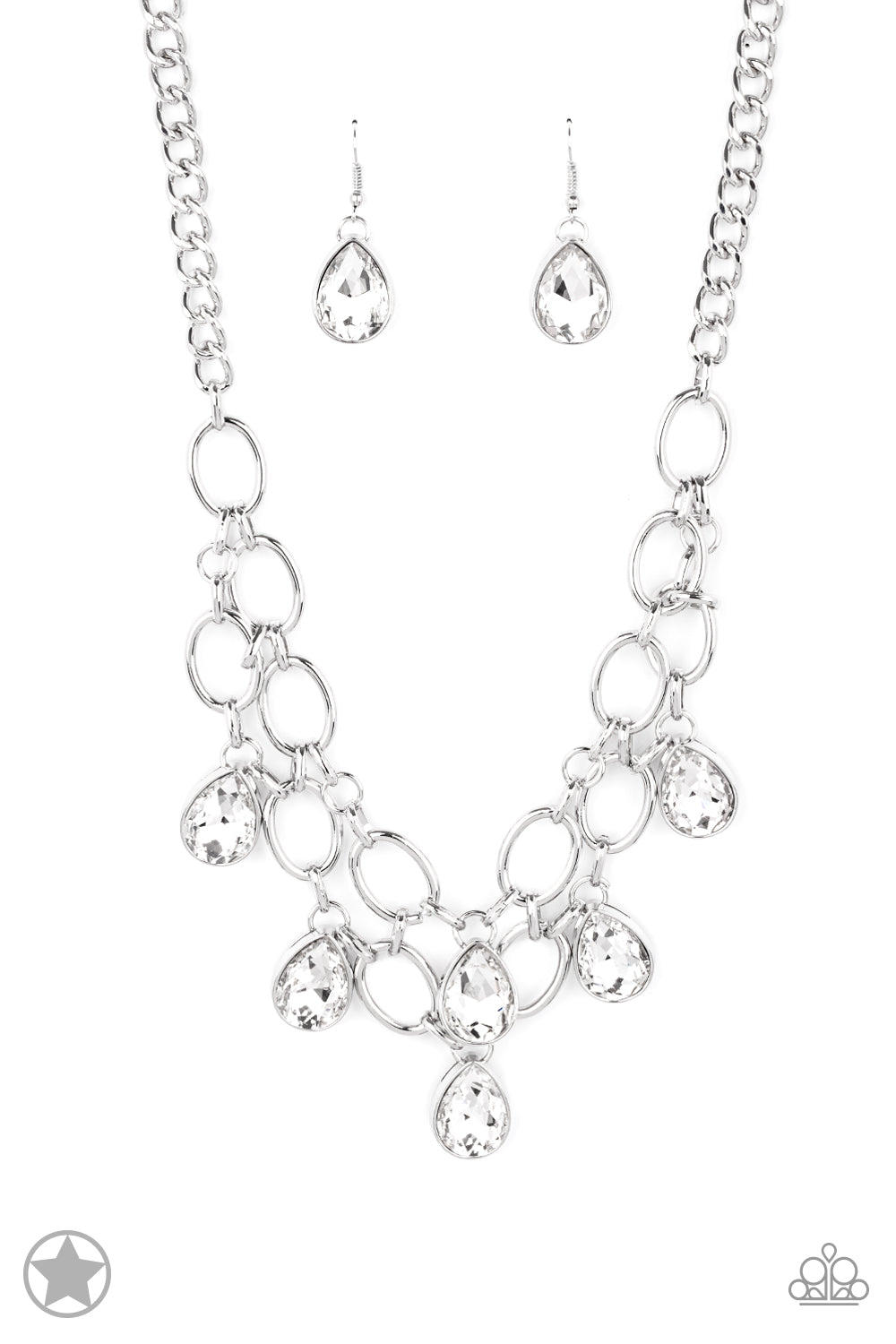 . Show-Stopping Shimmer - White Blockbuster Necklace
