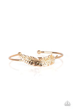 Load image into Gallery viewer, . How Do You Like This FEATHER? - Gold Bracelet (cuff)
