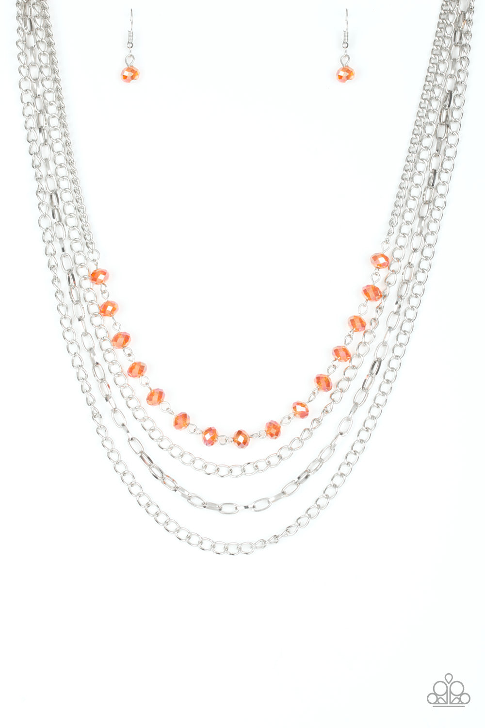 . Extravagant Elegance - Orange Necklace