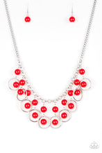Load image into Gallery viewer, . Really Rococo - Red Bead Silver Circle Necklace

