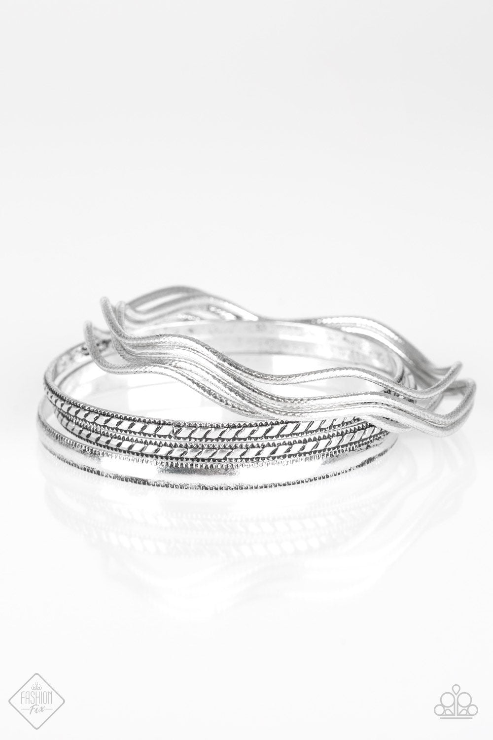 . Zesty Zimbabwe - Silver Bracelet (7-bangle)