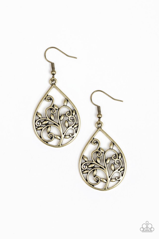 . Enchanted Vines - Brass Earrings