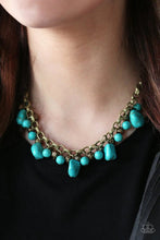 Load image into Gallery viewer, . Paleo Princess - Brass-Blue Necklace
