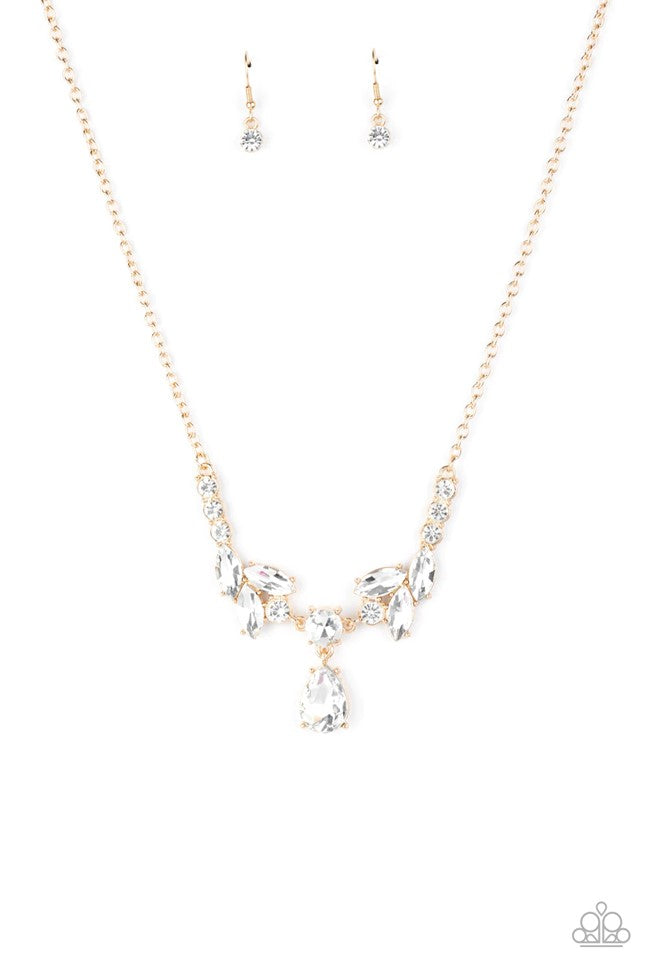 . Unrivaled Sparkle - Gold Necklace